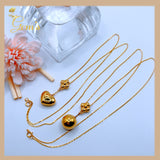 18K Real Gold Ball Necklace 18”