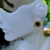 18K Real Gold Stud Earrings