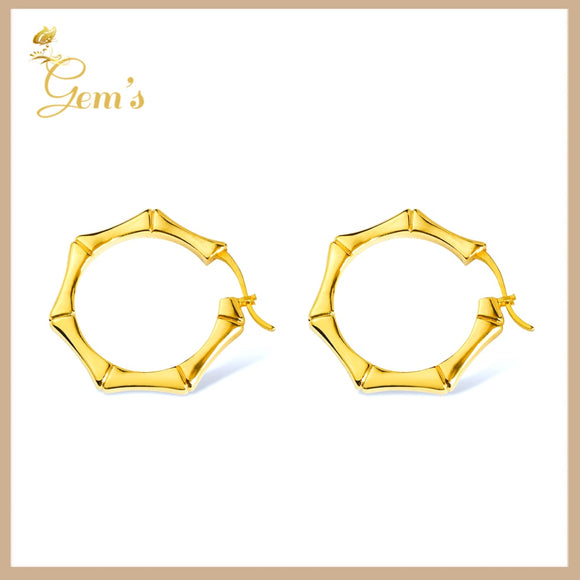 18K Real Gold Hoop Earrings