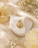 18K Real Gold Locked Heart Pendant