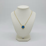 Blue Clover Gold Premium Stainless Steel  Necklace – 16” + 2” Extender | 18K Gold Plated