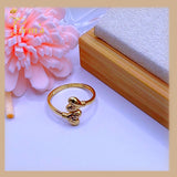 18K Real Gold double Heart Ring size 7.5