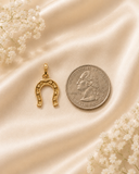 18K Real Gold Horseshoe Pendant