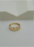 18K Real Gold Geometric Link Ring – Size 7.5