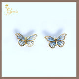 18K Real Gold Butterfly Earrings