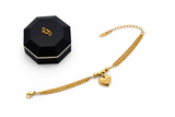 Premium Stainless Steel Double Chain Heart Bracelet