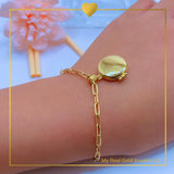 18K Real Gold Love Locket Bracelet size 7.5”