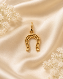 18K Real Gold Horseshoe Pendant