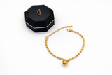 Premium Stainless Steel Beaded Ball Charm Bracelet - 6.5” + 2” Extender