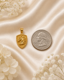 18K Real Gold Horse Shield Pendant