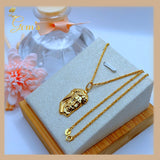 18K Real Gold Jesus Face Necklace 18”