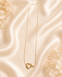 18K Real Gold Heart Lock Necklace | 18 Inches | 750 Stamped