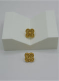 Premium Gold Clover Stud Earrings – Textured Gold-Plated Stainless Steel