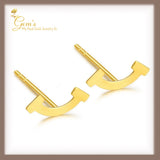 18K Real Gold Small Stud Earrings