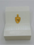 18K Real Gold Horse Shield Pendant