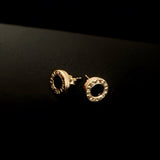 18K Real Gold Stud Earrings