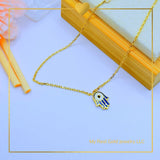 18K Real Gold Evil Eye Hand Anklet 9”