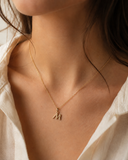 18K Real Gold Initial M Pendant