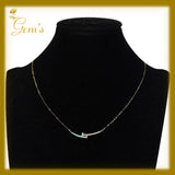 18K Real Gold Enamel Nail Necklace 16.5”