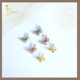 18K Real Gold Butterfly Earrings