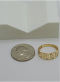 18K Real Gold Geometric Link Ring – Size 7.5