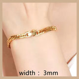 18K Real Gold Bracelet 18cm-20cm