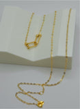 18K Solid Gold Minimal Link Bar Necklace – Adjustable 16–18”
