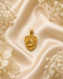 18K Real Gold Horse Shield Pendant