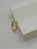 18K Real Gold Beaded Band Ring – Size 5