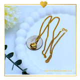 18K Real Gold Knot Necklace 16”