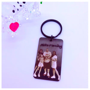 Photo Key Chain Stainless Steel Black Color