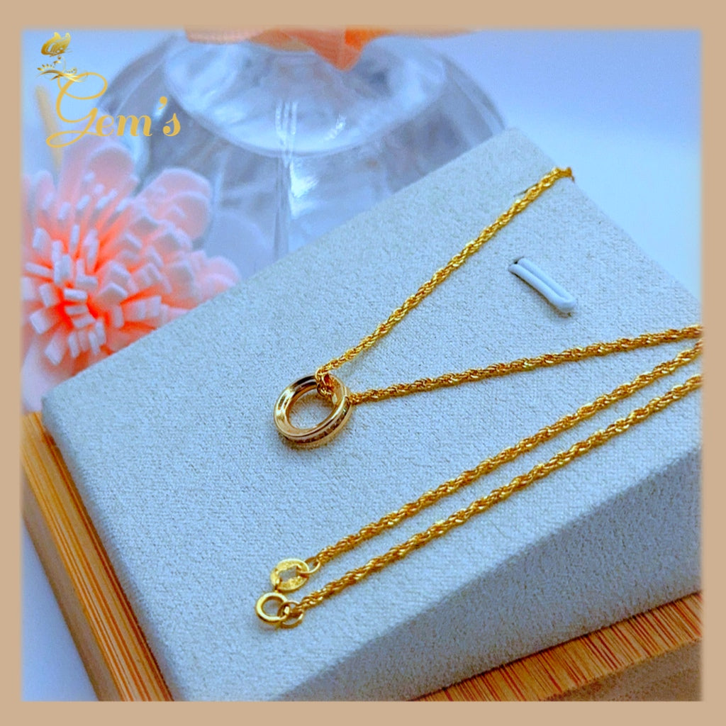 18k real gold chain with 18k real gold pendant outlet