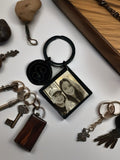 Key Chain Black with picture initial / Name