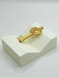 18K Real Gold Heart Key Pendant