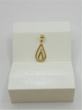 18K Real Gold Teardrop Pendant