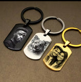 Photo Key Chain Stainless Steel Gold Color