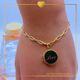 18K Real Gold Love Locket Bracelet size 7.5”