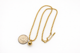 Premium Stainless Steel Beaded Ball Pendant Necklace - 16” + 2” Extender