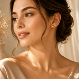 18K Real Gold Ball Stud Earrings Only