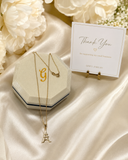 18K Real Gold Eiffel Tower Pendant Necklace 18 Inches Long