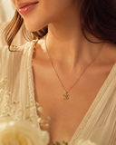 18K Real Gold Double C Pendant Necklace | 16 Inches | 750 Stamped
