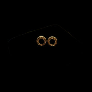 18K Real Gold Stud Earrings