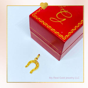 18k Real Gold Horse Shoe Pendant
