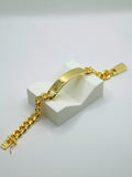 Signature Lock Personalized ID Bracelet – Premium Gold Plated Stainless Steel (Includes Engraving & Gift Box)