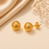 18K Real Gold Ball Stud Earrings Only