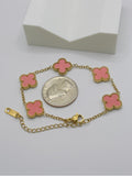 Blush Clover Bracelet – Premium Gold Plated Stainless Steel