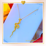 18K Real Gold Snake Necklace 18”