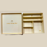 -Ready Little Things Box, Cream Daisy Organizer for Jewelry, Accessories & Keepsakes