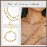 18K Real Gold Hardware Set of Bracelet and Necklace 18”