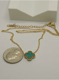 Emerald Clover Necklace – Gold Plated Stainless Steel